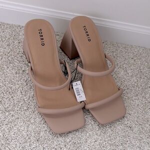 Torrid Double Band Triangle Block Heel Sandals